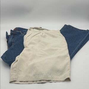 2 Pc. Tommy Bahama Cream Chino Front Shorts 33 and Denim Jeans 33 x 30
